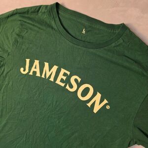 JAMESON Irish Whiskey Promo T Shirt Large All Cotton Super Soft Deep Green
